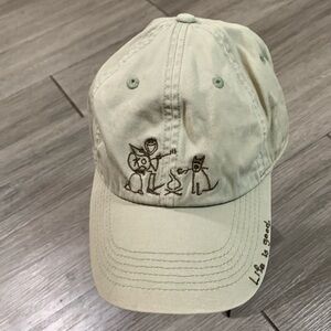 Life is Good Fireside Musical Dog Embroidered 100% Organic Cotton Cap